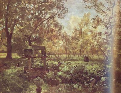 Jakob Emil Schindler Peasant Garden at Goisern (nn02) Norge oil painting art
